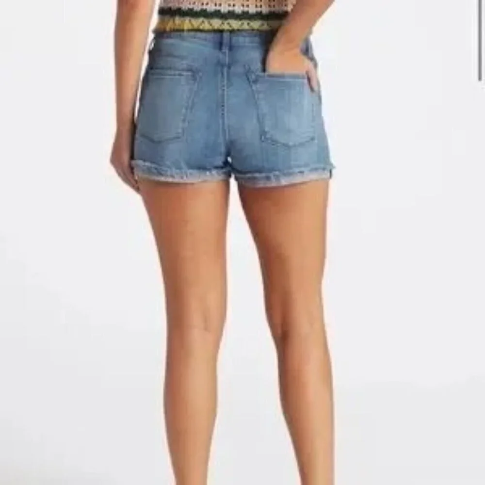 Sts Blue Women's Molly High Rise Boyfriend Frayed Hem Shorts Blue Size 3…